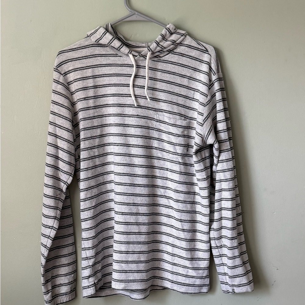 Billabong Gray and Black Striped Hoodie Sweatshirt
